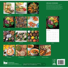 2026 Wall Calendar | 12" x 24" Open | Nature Photography Thick & Sturdy Paper for Organizing & Planning | Office Kitchen Decor or Gift | Pacific Waters Press (Vegan Cooking)