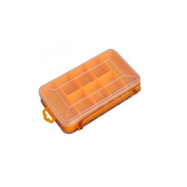 Double Side Tool Storage Box, 13 Compartments Transparent Small Parts Organizer Box, Portable Hardware Storage Case for Screws, Nuts, Nails (Yellow)