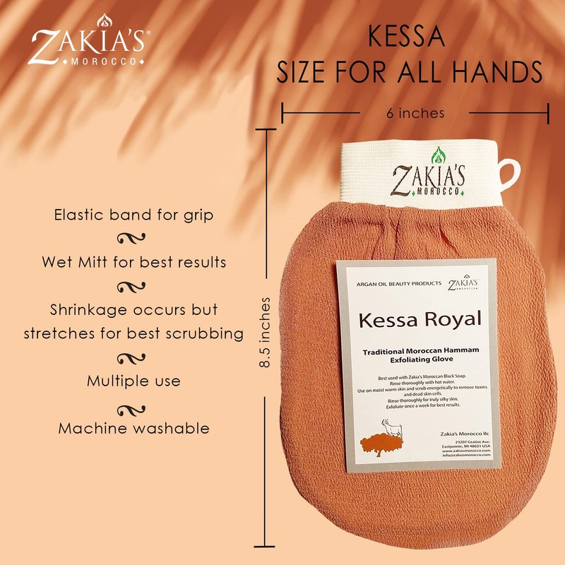 Zakia's Morocco Original Kessa Exfoliating Glove -Value Pack (2 pcs)