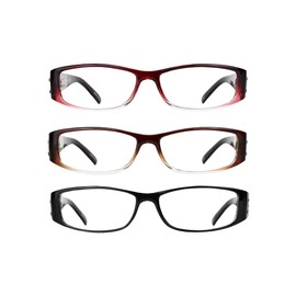 EYEBOGO Kaylee Fashion Reading Glasses for Women, Women's Ladies Classy Comfortable Readers (3-Pack, 4.00)