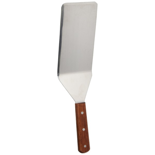 Update International Extra-Large, 16-Inch Long, Grill Spatula, Turner Spatula, Barbecue BBQ Spatula, w/Cutting Edge, Solid Stainless Steel, Riveted Smooth Wood Handle, Commercial Grade