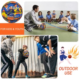 Krfapt Youth Basketball Size 5 (27.5'') Kids Basketball for Indoor Outdoor Park Games Play,Waterproof Pool Basketball