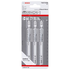 Bosch, 2608667562, Professional 3-Piece Jigsaw Blade Set, T 367 XHM Progressor for Wood and Metal (for Wood and Metal, Accessories Jigsaw 1 W, 1 V