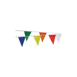 Presco PF91260M 9" x 12" x 60' Multi-Colored Polyethylene Pennant Flag Roll, 12" Height, 5" Wide, 5" Length