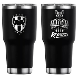 Termo Rayados Monterrey 30 Oz con Escudo y Mascota | Vaso Térmico Deportivo Acero Inoxidable | Regalo para Aficionados Regios | Diseño para Fans del Norte