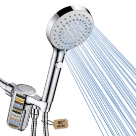 FASDUNT Shower Head with Handheld, Filtered Shower Head with 80" Extra Long Hose, 20-Stage Filter for Softening Hard Water to Improve Hair and Skin Problems