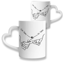 GRAZDesign Personalisierte Herz Tassen im 2er-Set – Romantisches Geschenk für Paare, Valentinstag, Jahrestag oder Hochzeit