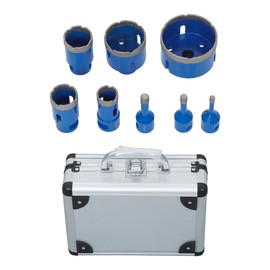 Thomletha Diamond Core Drill Bit Set – 8pc (6-68mm) for Tile, Porcelain, Stone – Vacuum Brazed, M14 Thread, Triangle Shank – Includes Storage Case (Blue)