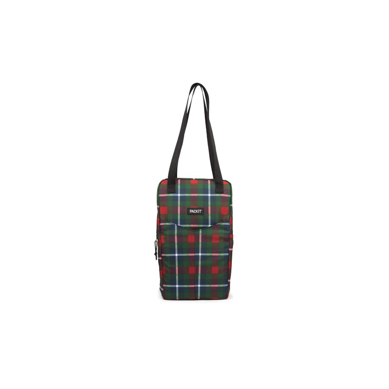 PackIt Freezable Double Wine Bag, Holiday Flannel