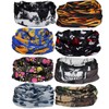 kilofly 6/8 pc Multi-purpose Seamless Headwear Bandanas Mixed Set Value