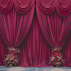20ft x 10ft Wrinkle Free Burgundy Wedding Backdrop Curtains for Party Bridal Shower Reception Decorations Burgundy Fabric Curtain Backdrops Drapes for Photography Baby Shower Birthday Background