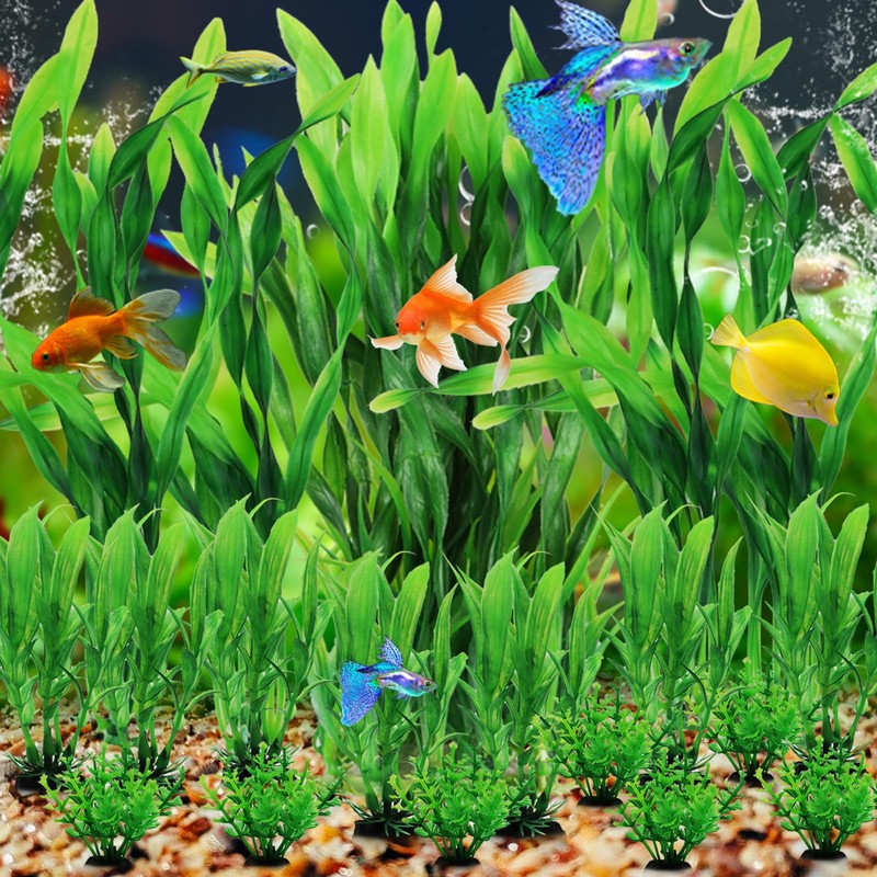 QUOZUO Piante per Acquario da Decorazione, Piante Artificiali per Acquario,