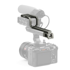 Tilta FX3 FX30 XLR Handle Extension Bracket Compatible with Sony FX30 FX3, with 1/4"-20 and 3/8"-16 Threads Cold Shoe NATO Rail Lightweight and Durable - Titanium Gray TA-T13-XLR-TG
