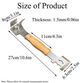 TopHomer Multifunction Hive Scraper Tool with Wooden Handle - Beekeeping Equipment Bee Hive Hand Tool Beekeeper Tool