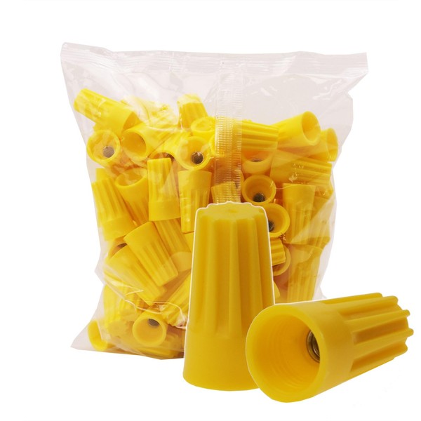 Fidioto 100pcs SP4 Yellow Electrical Wire Connectors Screw Terminals, 18-12