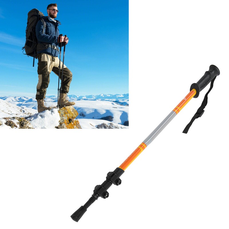 Three Sections Aluminum Alloy Alpenstock Corrosion Resistance Telescopic Trekking PoleGold
