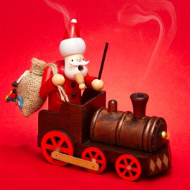 SIKORA RM-A01-LOK Wooden Incense Smoker Santa Claus in the Locomotive