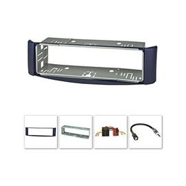 tomzz Audio 2451-007 Radio Fascia Set Compatible with Smart Fortwo (450) Year of Manufacture 1998-2007 Blue with Metal Slot Radio Adapter ISO Raku2 Antenna Adapter DIN