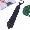 EAJORN Shining Sequins Tie Stage Glitter Paillette Adjustable Zipper Necktie