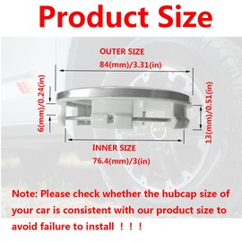 4 PCS Black Wheel Center Caps 3-5/16 Inch Tri-Color Hub Caps Wheel Rim Center Cover Compatible with 2022-2024 Tundra (Mountain)