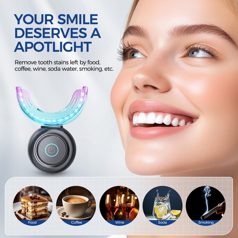 Teeth Whitening Kit for Sensitive Teeth,with 32X Waterproof LED Accelerator