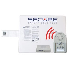 Secure Wireless Bed Exit Alarm Set for Elderly Patient Fall & Wandering Prevention - 24" x 30" Cordless Bed Sensor Pad w/Transmitter + Wireless Caregiver Alert Receiver - No Sound in Patient Room