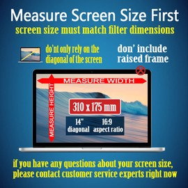 Casoda 14 Inch Laptop Privacy Screen Filter for 16:9 Widescreen Display, Anti-Glare High Clarity Eye Protection Removable