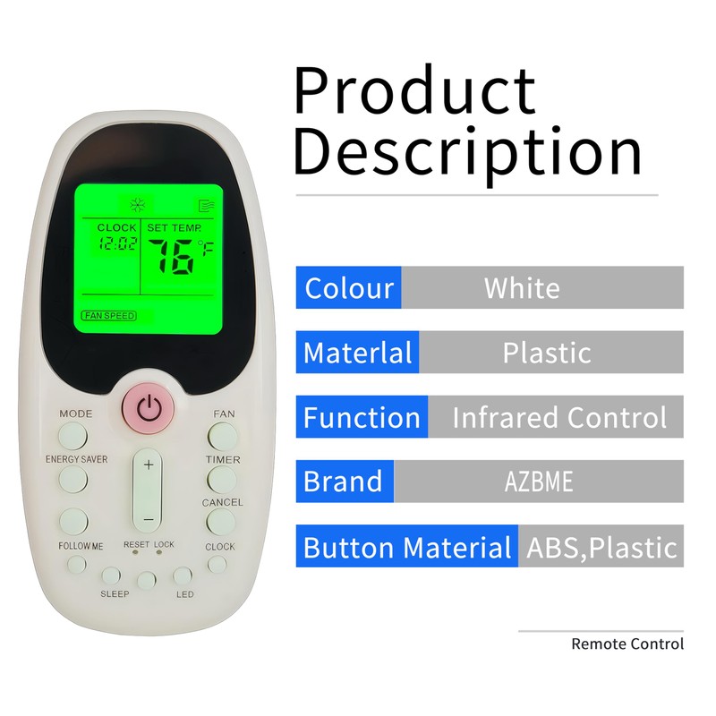 Replacement Remote Control for Midea Arctic King Comfort-aire Window Air