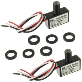 JAMHER 2 Pack 105V-130V AC Photocell Light Sensor Light Control Sensor Button Switch Dusk to Dawn Sensor for Outdoor Lighting Photoelectric Switch with Automatic Illumination Detection Circuit