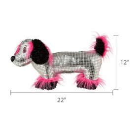 Way to Celebrate Valentine's Pink & Silver Dachshund Plush by Way To Celebrate 20.5" L x 10.5" H
