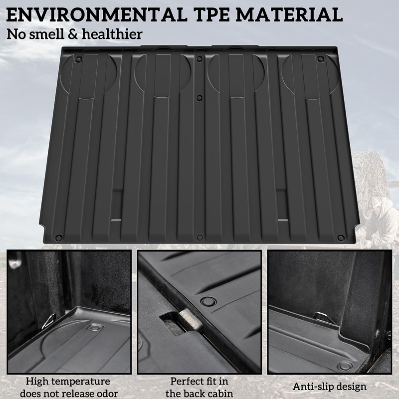 SAUTVS TPE Cargo Bed Mat Liner for Can Am Defender,