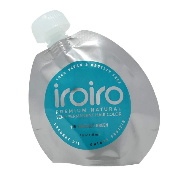 IROIRO Premium Natural Semi-Permanent Hair Color 115 Emerald Green (8oz)
