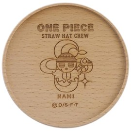 One Piece Nami 1255554 Straw Hat Crew Wooden Coaster Approx. 3.5 inches (9 cm)