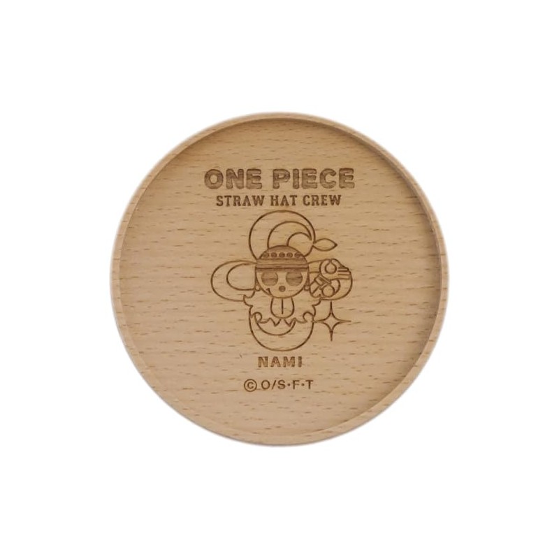 One Piece Nami 1255554 Straw Hat Crew Wooden Coaster Approx.