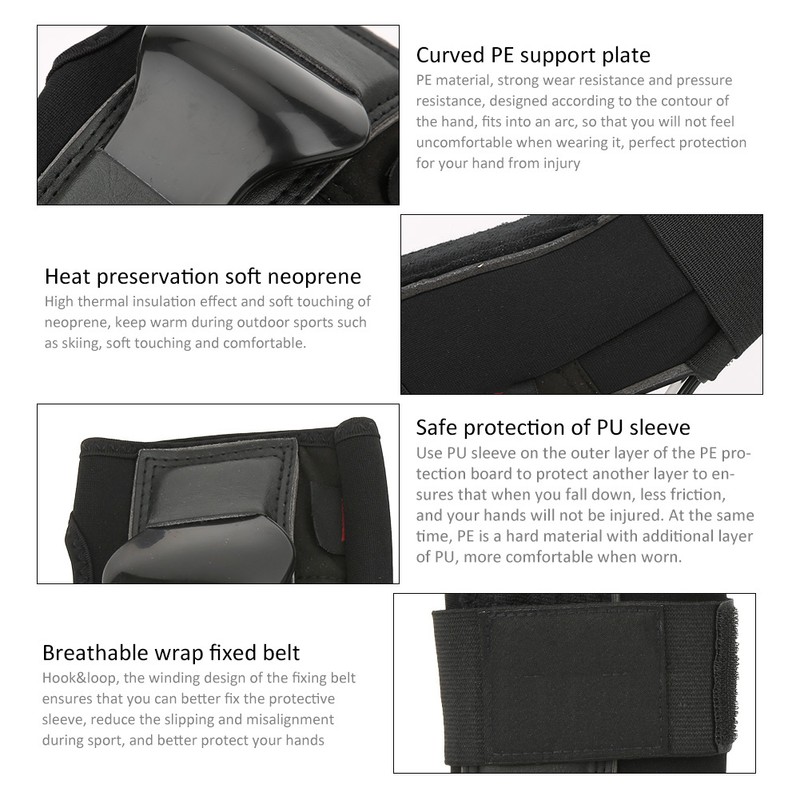 PROPRO Roller Skating Wrist Guard Handguard Double-Sided Support Anti Fall