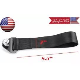 SDeelCase Blue Bumper Crash Beam Tow Hook Strap w/ Red Tow Arrow Sticker For Mercedes