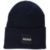 HUGO Patch Logo Ribbed Beanie, Blueberry Blue, PCE.