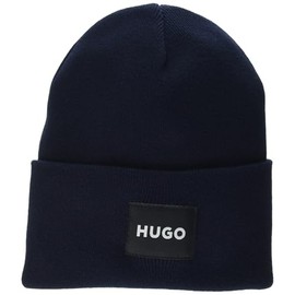 HUGO Patch Logo Ribbed Beanie, Blueberry Blue, PCE.