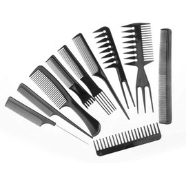 [MD] Hair Brush, Hair Care, Cut Comb, Professional Comb Set, Scalp, Massage, Popular, Glossy Hair Comb, Beautiful Hair Care, 10 Pieces/Set, Plastic, Black, Black, Comb, Unisex