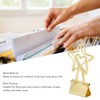 100 Pcs Binder Clips Star Shape Paper Clamps Hollow Long