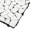 SUNWINGS 4PCS Natural Stone Interlocking Deck Tiles 12"x12" Pebble Waterproof