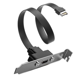 Sintech 20Gbps USB 3.2 USB Type C Back Panel, Type C Female to 20-pin USB Type-E A-Key Male Extension Cable 30cms with PCIe Bracket