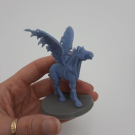 HERO Creations - Pegasus - RPG - Dungeons and Dragons - DND - Pathfinder - Lord of The Ring - Figurine Miniature (Gray/Unpainted) (Large 50mm Base)
