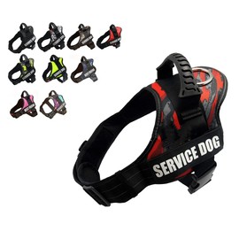 Youyoshi No Pull Dog Harness with Handle, No Choke Pet Collar, ID Tag, Leash, Adjustable, Reflective, Soft, Breathable, Comfortable, Chest Strap for All Breeds, Training/Walks (Camouflage Red, S)