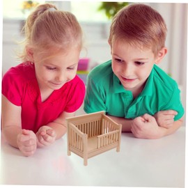 Levemolo Realistic Miniature Doll House Bed Model Solid Wood Tiny Furniture Accessory for Dollhouses Decorative Bed Ornament for DIY Home Decoration and Photo Props