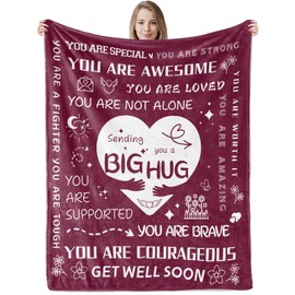 Get Well Soon Gifts for Women,Inspirational Gift Blanket for Her Cheer up Gifts Hug Blanket Healing Blanket Feel Better After Surgery Gifts Thinking of You Gifts for Mum Friend Sister Daughter 50"X60"