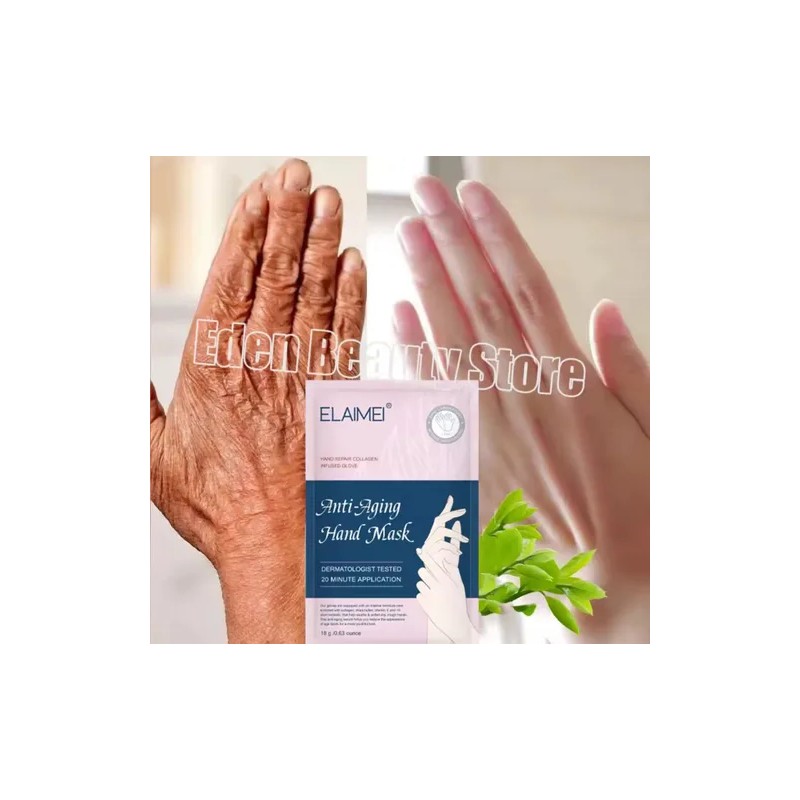 Mascarilla Guantes Manos Colágeno Hidratante Vitamina E 1par