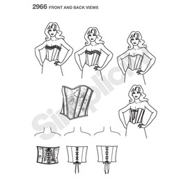 Simplicity 2966 Go Green Recyclable Women's Corset Sewing Patterns, Sizes 6-12