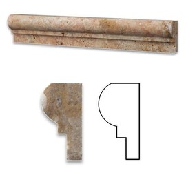 Tenedos Scabos Travertine Chair Rail Ogee-1 Molding Decorative Wall Trim Honed (10)