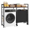 DWVO Over Washer and Dryer Shelves, Laundry Basket with Wheels